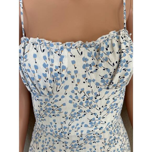 Juniors' Speechless Side Slit Maxi Dress floral print blue/white corset top SZ M - Picture 7 of 8
